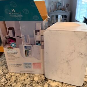 Personal Chiller - White Marble Finish - makeup, drink mini refrigerator